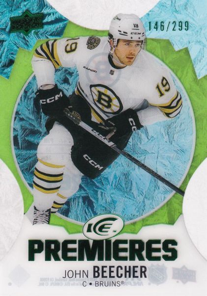 insert RC karta JOHN BEECHER 23-24 UD Ice Premieres Green /299